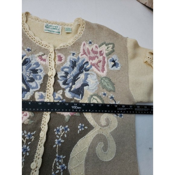 Colleens Collectables Pastel Cardigan Womens Sweater Large Embroidered - Picture 3 of 10
